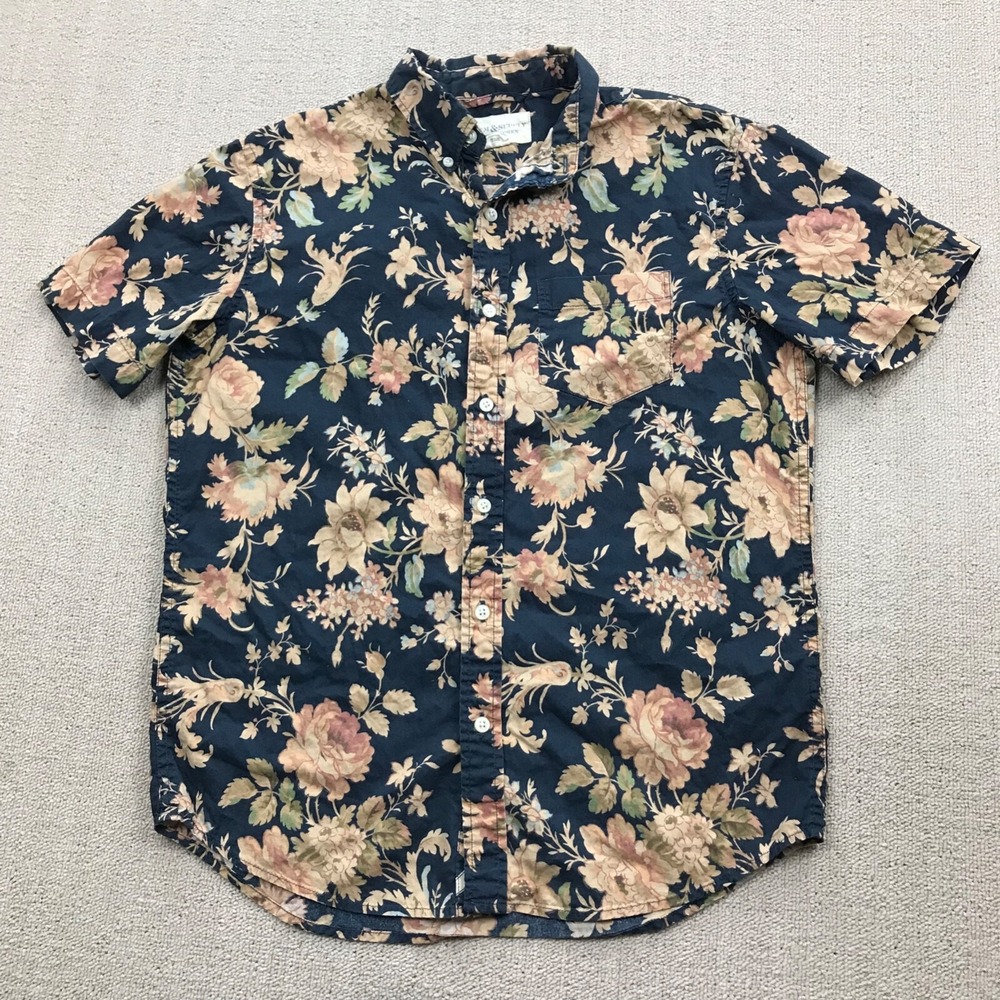 Denim & Supply Ralph Lauren Shirt Mens Small Blue Floral Button Down AOP Preppy